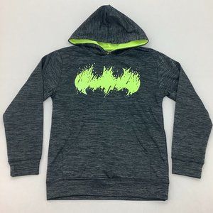 DC Comics | Boy's Batman Sweater | Grey & Neon Yellow | Medium